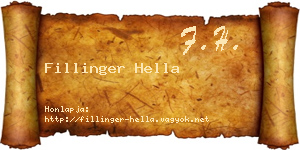 Fillinger Hella névjegykártya